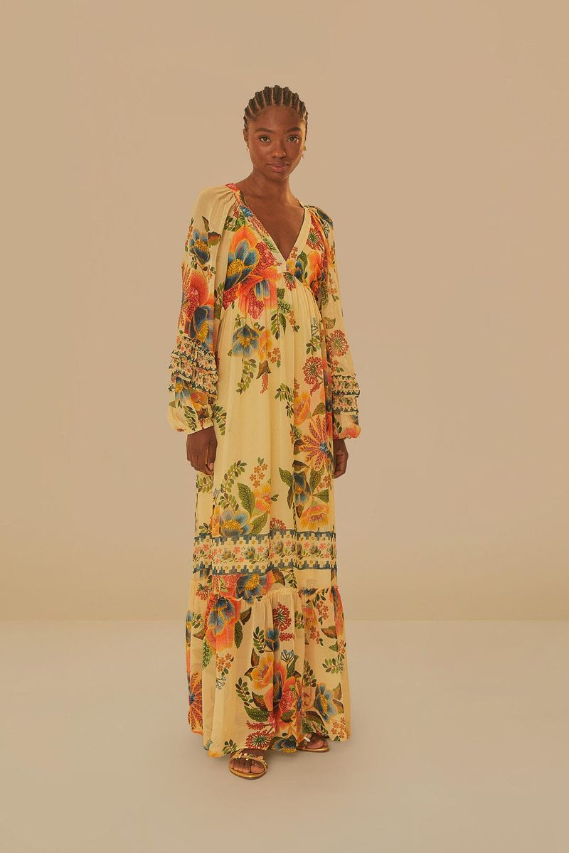 Florales Maxikleid mit Gartenmuster
