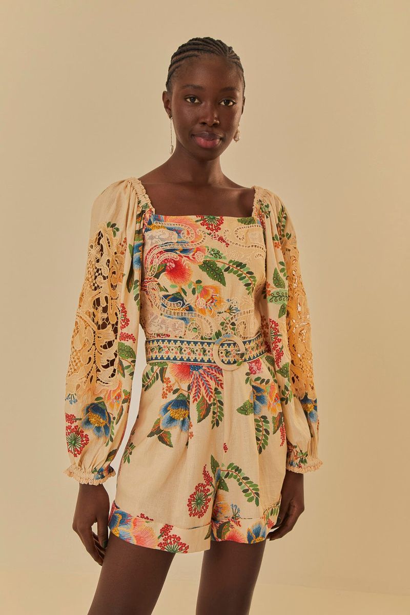 Romper mit floraler Spitze