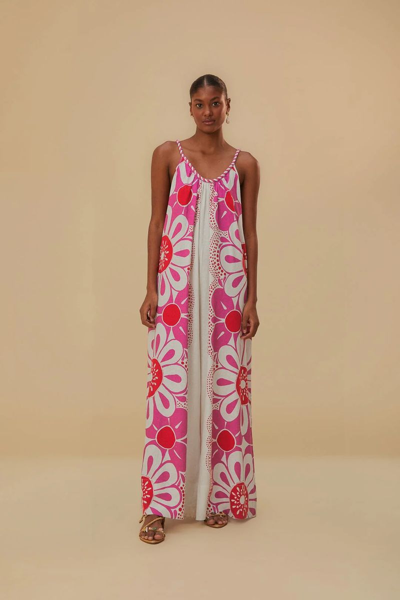 Bestickter Jumpsuit mit weitem Bein