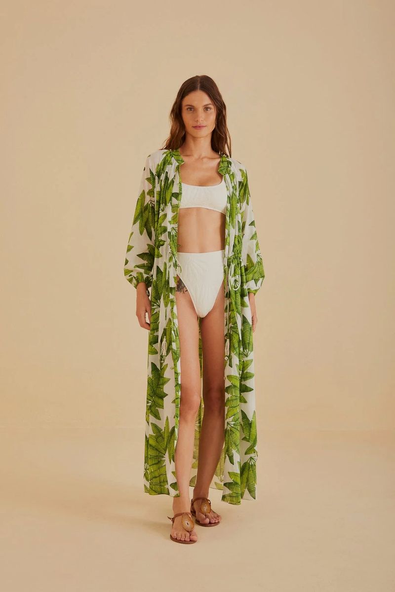 Fließendes Maxikleid mit Tropenprint