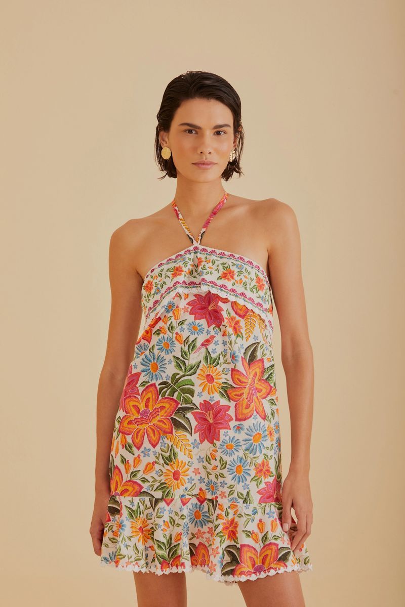 Florales Halter-Minikleid Bloom Garden
