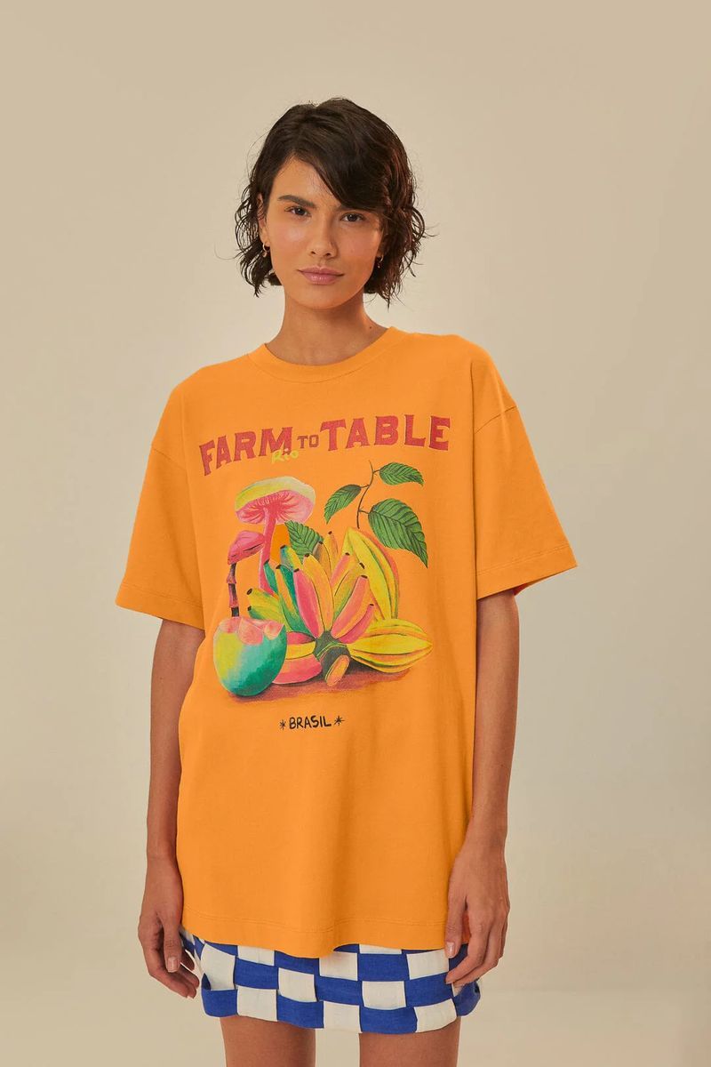 Bio-Baumwollshirt mit tropischem Print