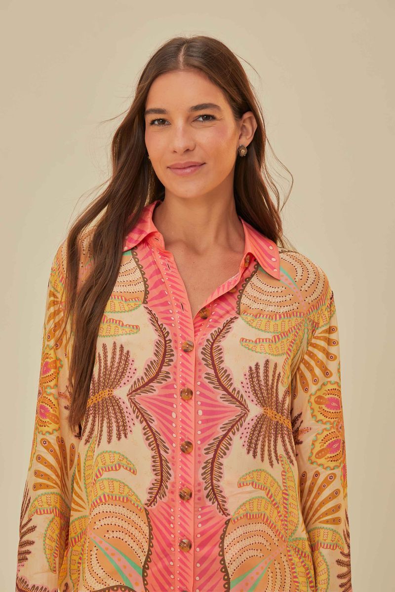 Tropisches Hemd mit Scarf-Print
