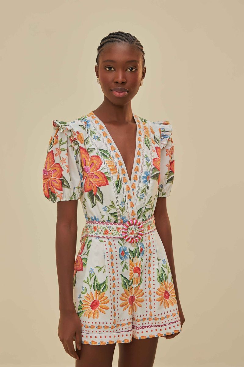 Romper mit floralem Gartenprint