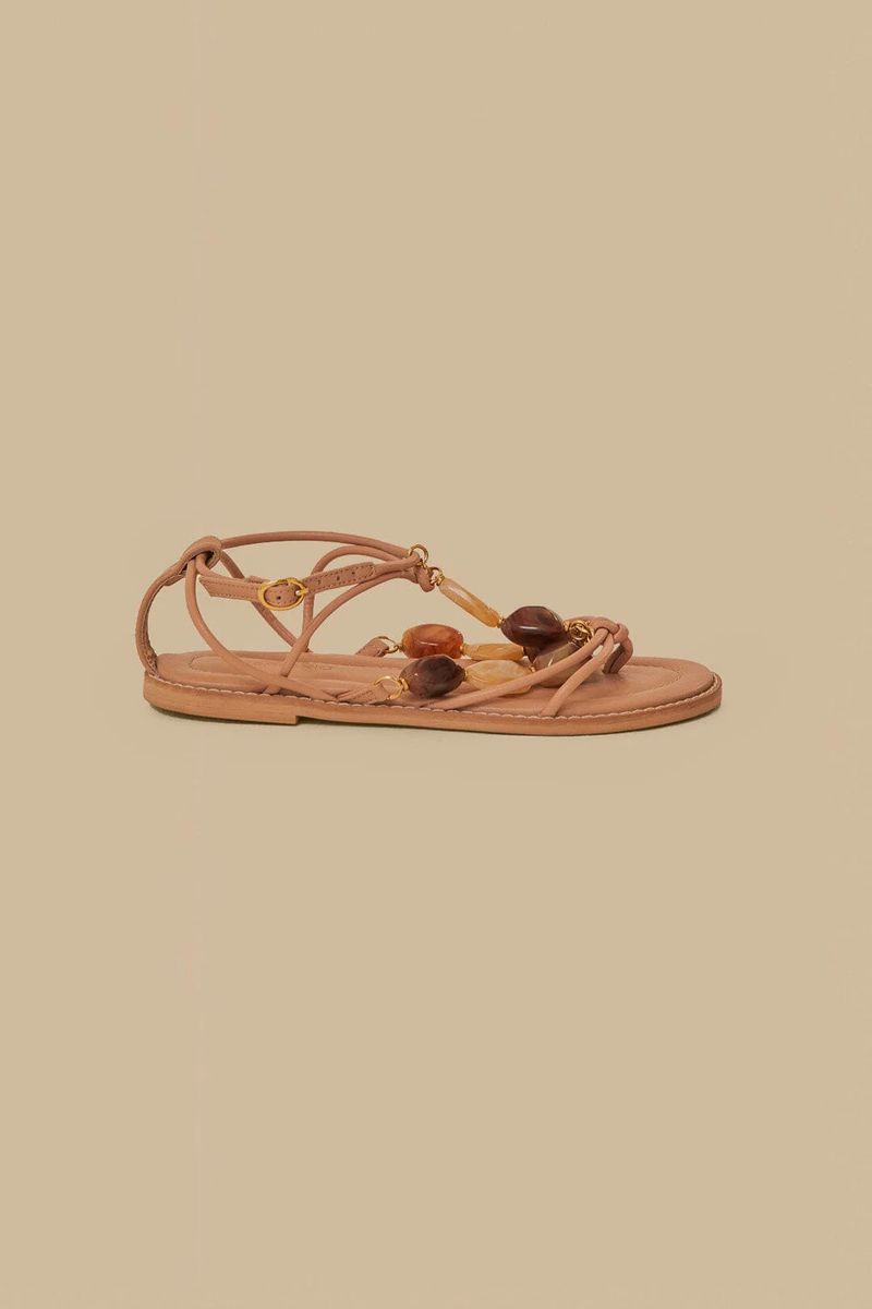 Riemchen-Sandalen mit Steinbesatz