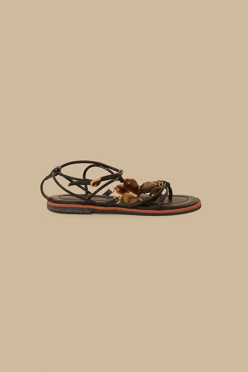 Riemchensandalen mit Steinbesatz