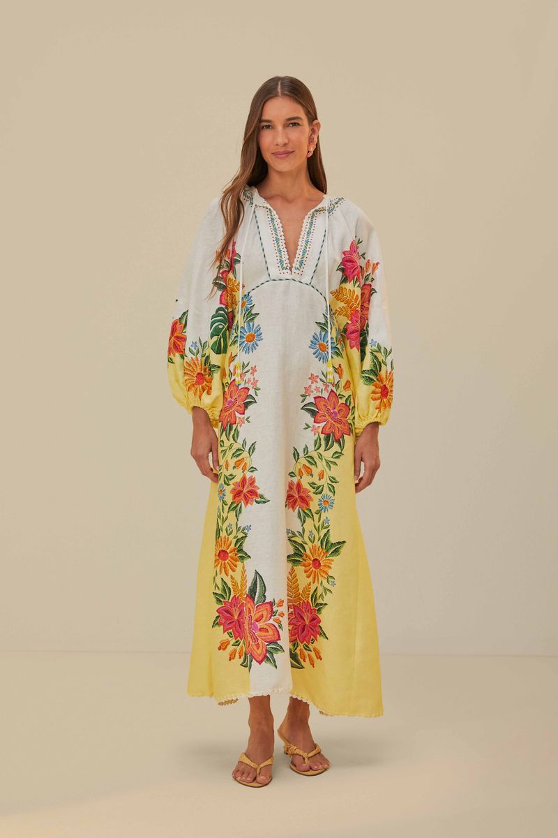 Besticktes Maxi-Kleid Bloom Garden