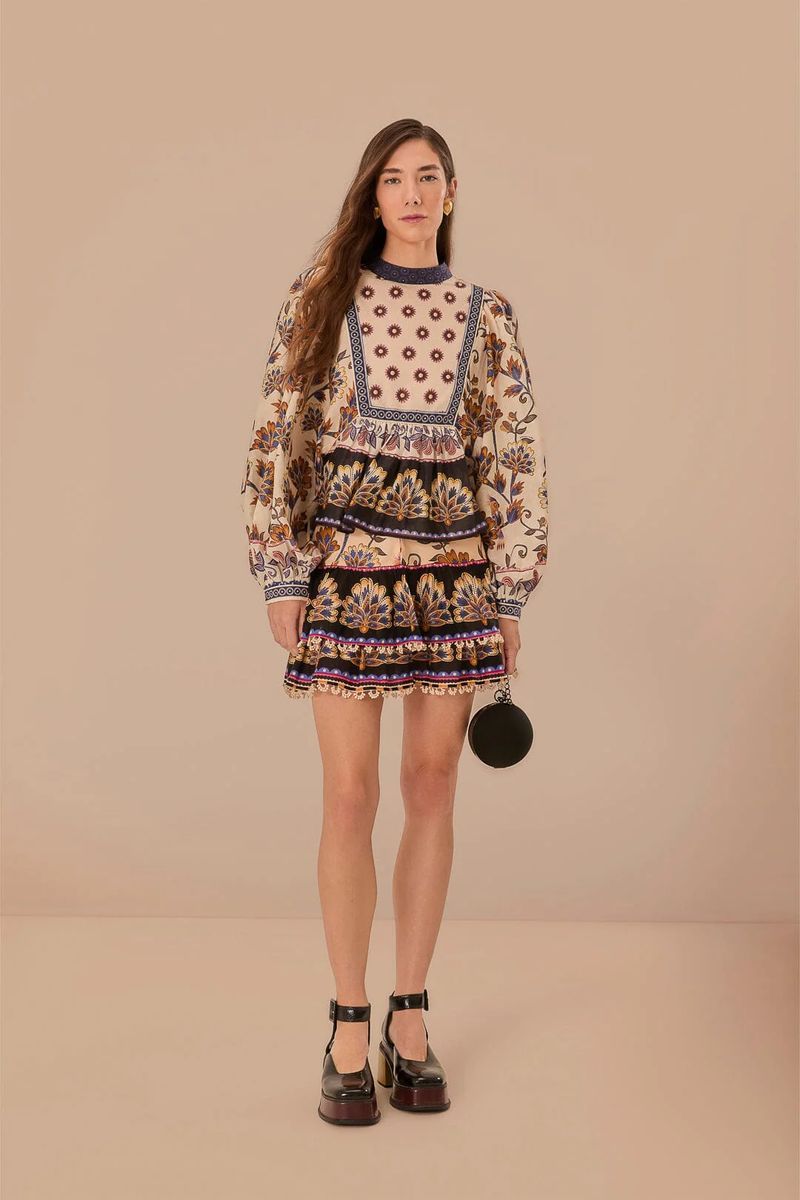 Boho-Bluse mit floralem Muster