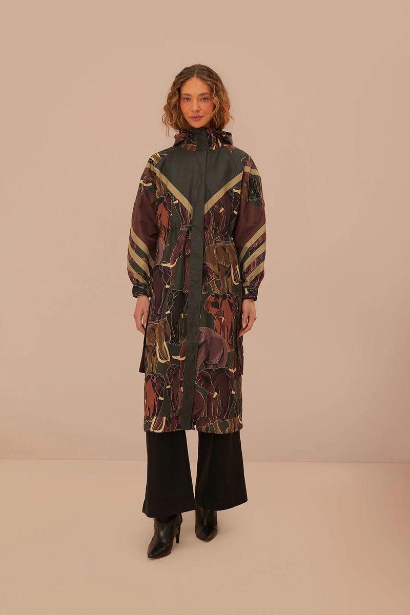 Verspielter Maxi-Parka mit Elefanten-Print