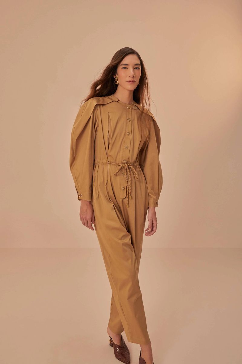 Jumpsuit mit Stehkragen und Raglanärmeln