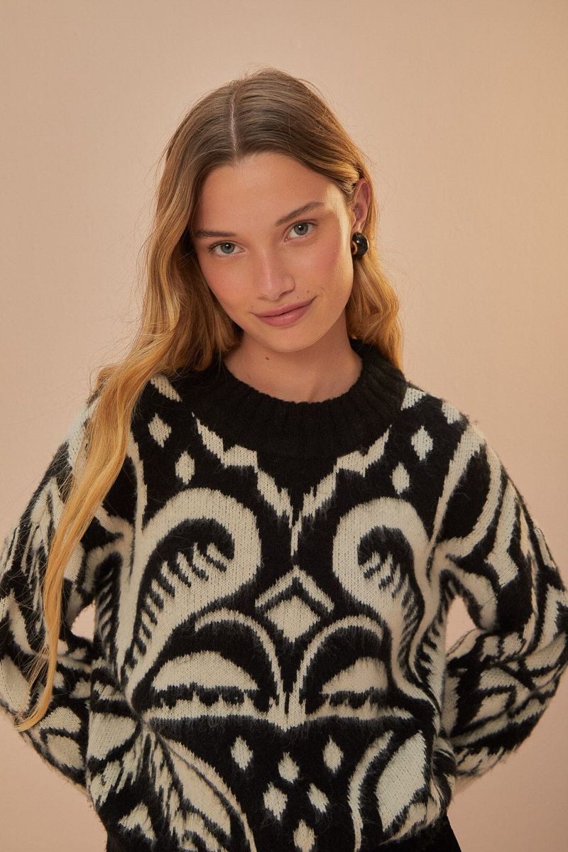 Grafischer Strick mit Ananas-Ikat-Muster