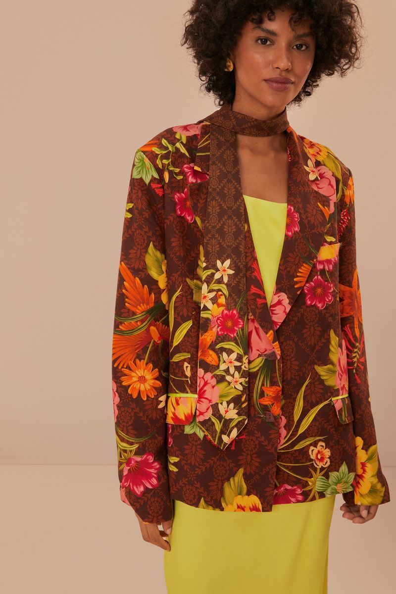 Entspannter Blazer mit Blumenprint
