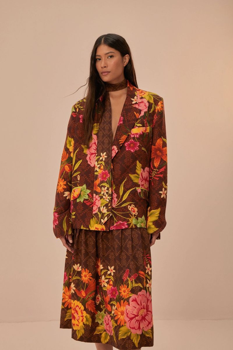 Luftiger Midirock mit Blumenmuster