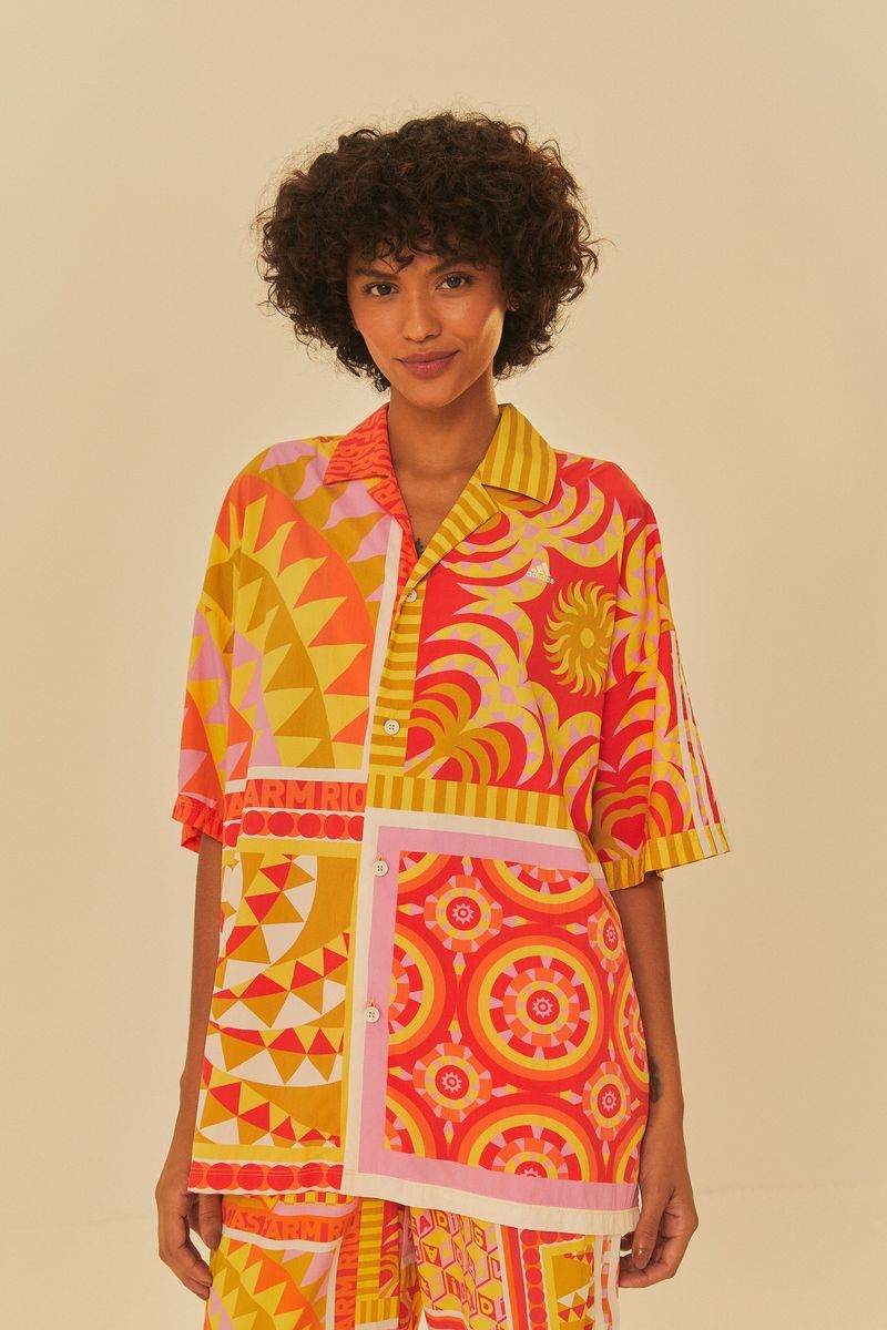 Button-Down-Hemd mit Solar-Kaleidoskop-Muster