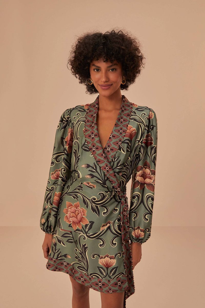 Arabesque Blumen-Wickel-Minikleid
