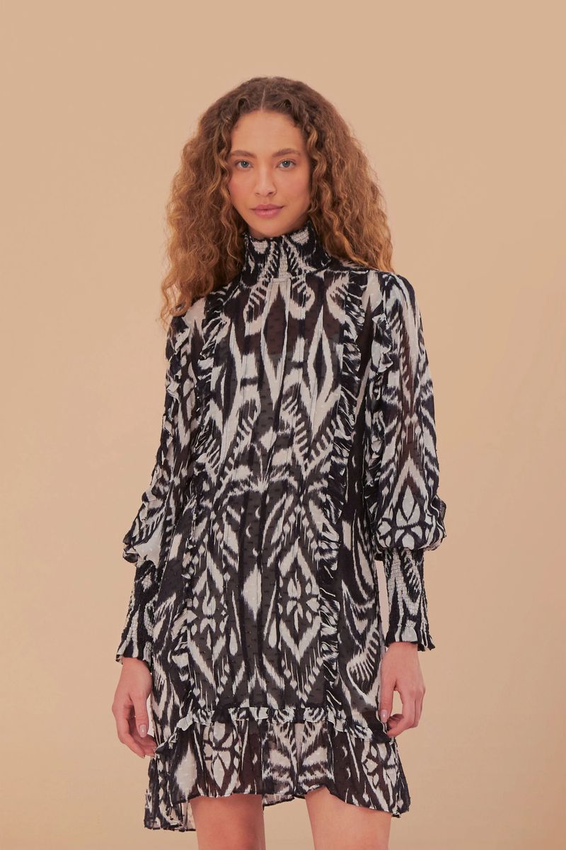 Mini-Kleid mit Ikat-Muster