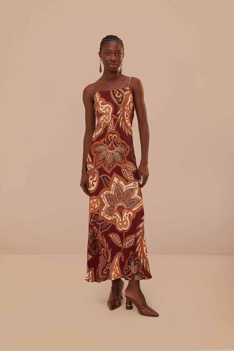 Elegantes Maxikleid mit Leoparden-Paisley-Muster