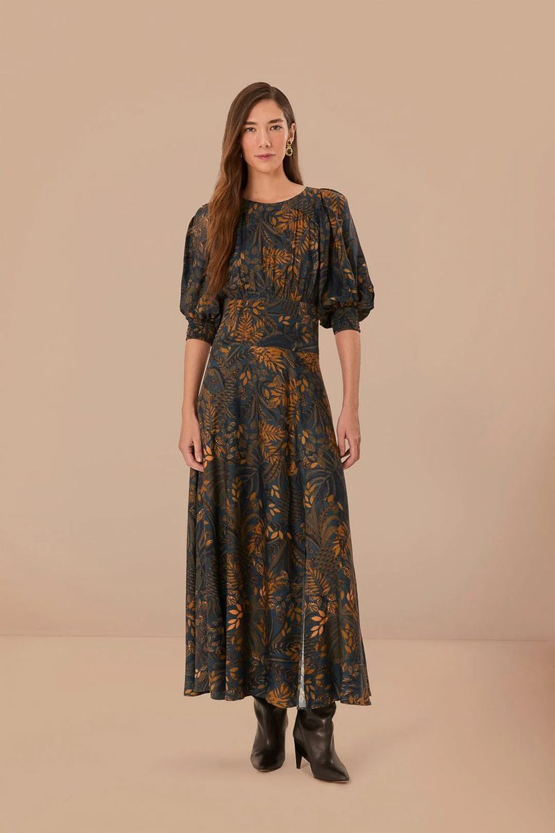 Maxikleid mit botanischem Print