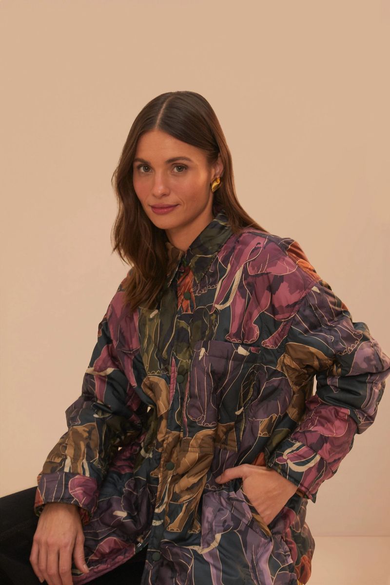 Wende-Hemdjacke mit Elefanten-Print
