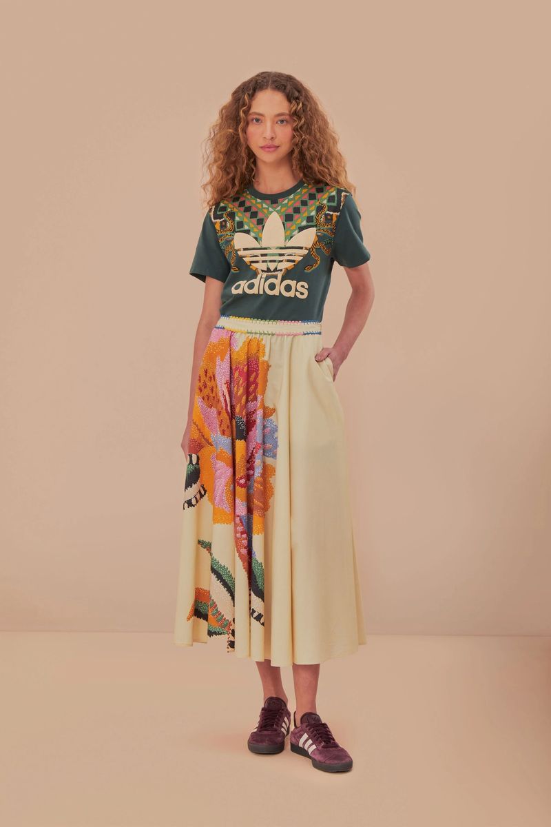 Bestickter Maxirock mit hoher Taille