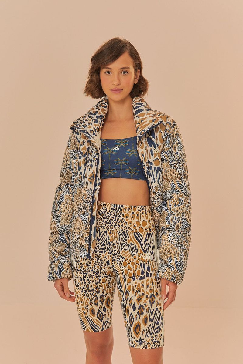 Farbenfrohe Radlerhose mit Leopardenmuster