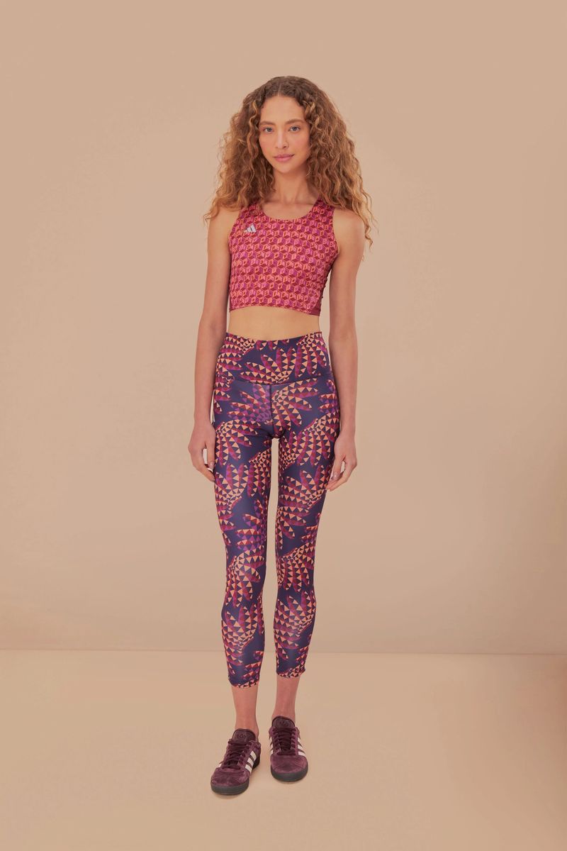 Bunte geometrische High-Waist Leggings