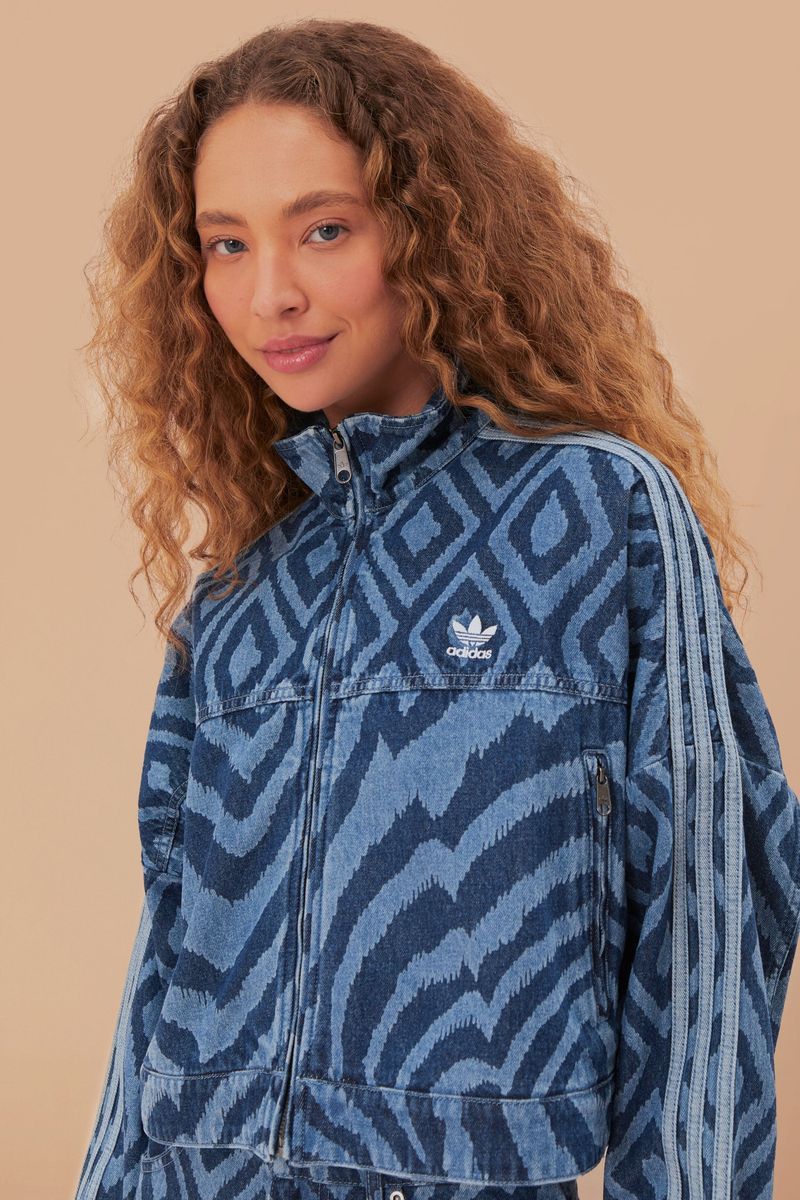 Gemusterte Denim-Trainingsjacke