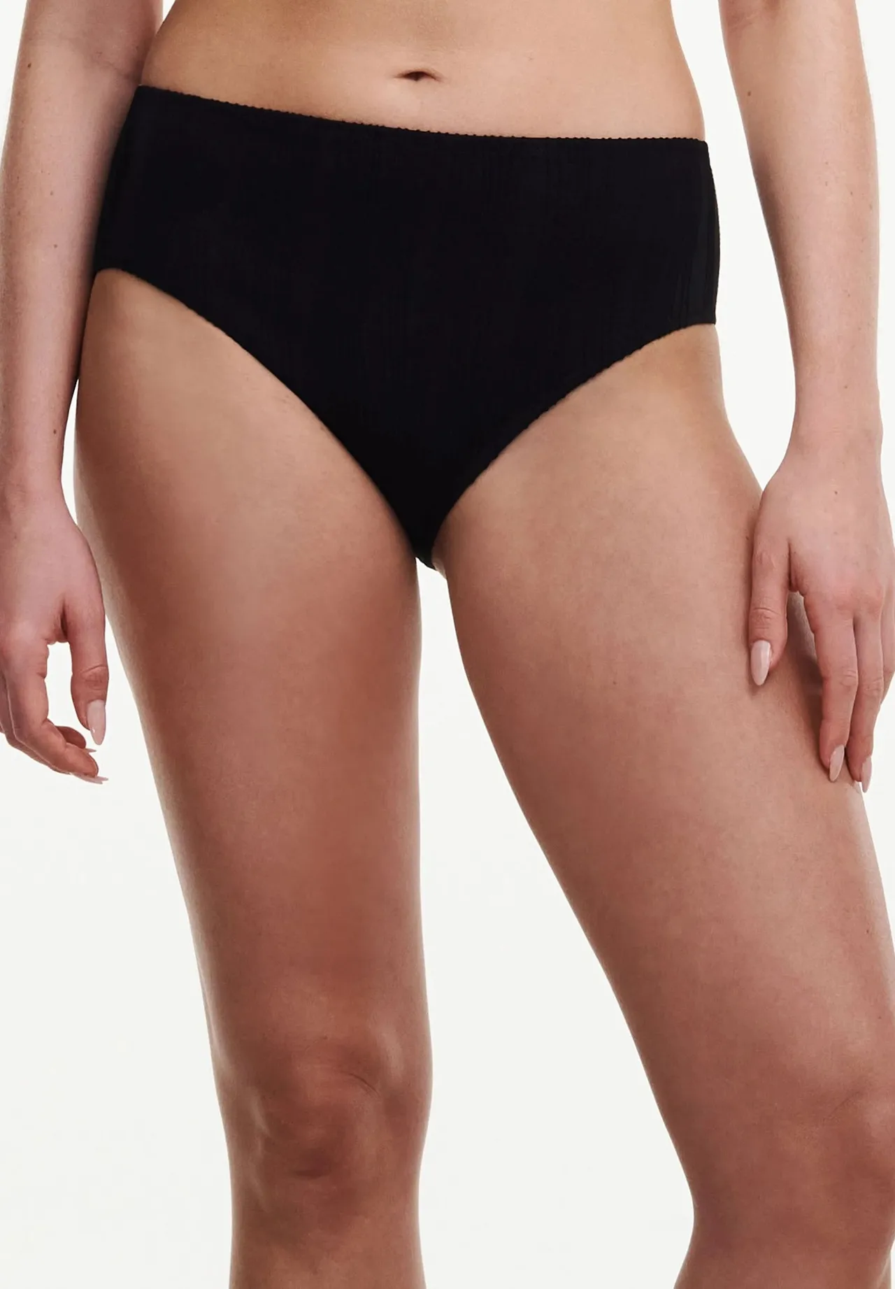 Strukturierte High-Waist Bikinihose