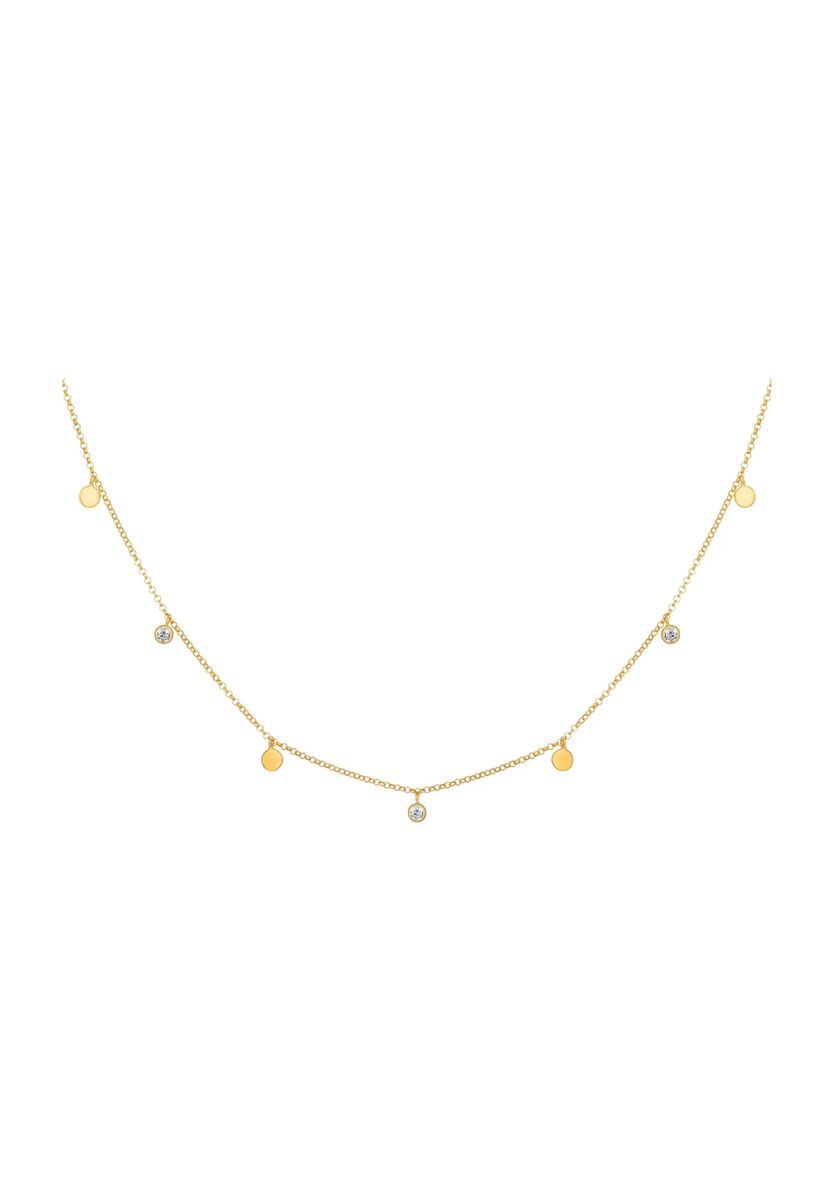 Vergoldetes Collier mit Zirkonia-Anhängern