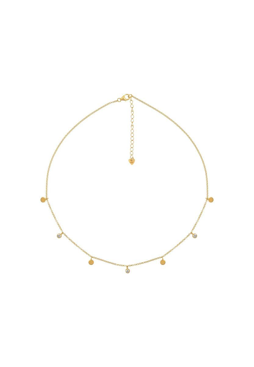 Vergoldetes Collier mit Zirkonia-Anhängern