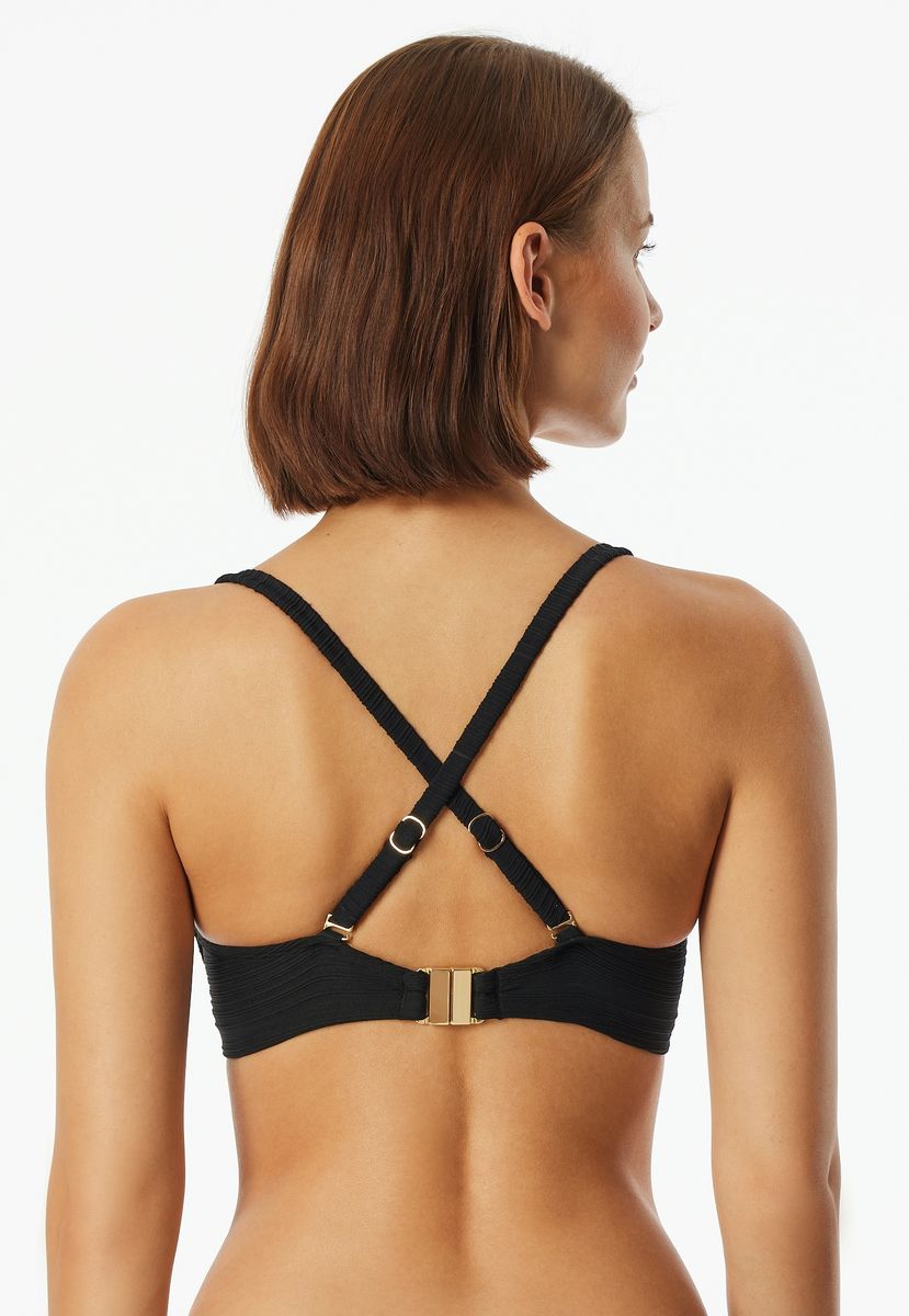 Strukturiertes Bandeau-Bikinioberteil