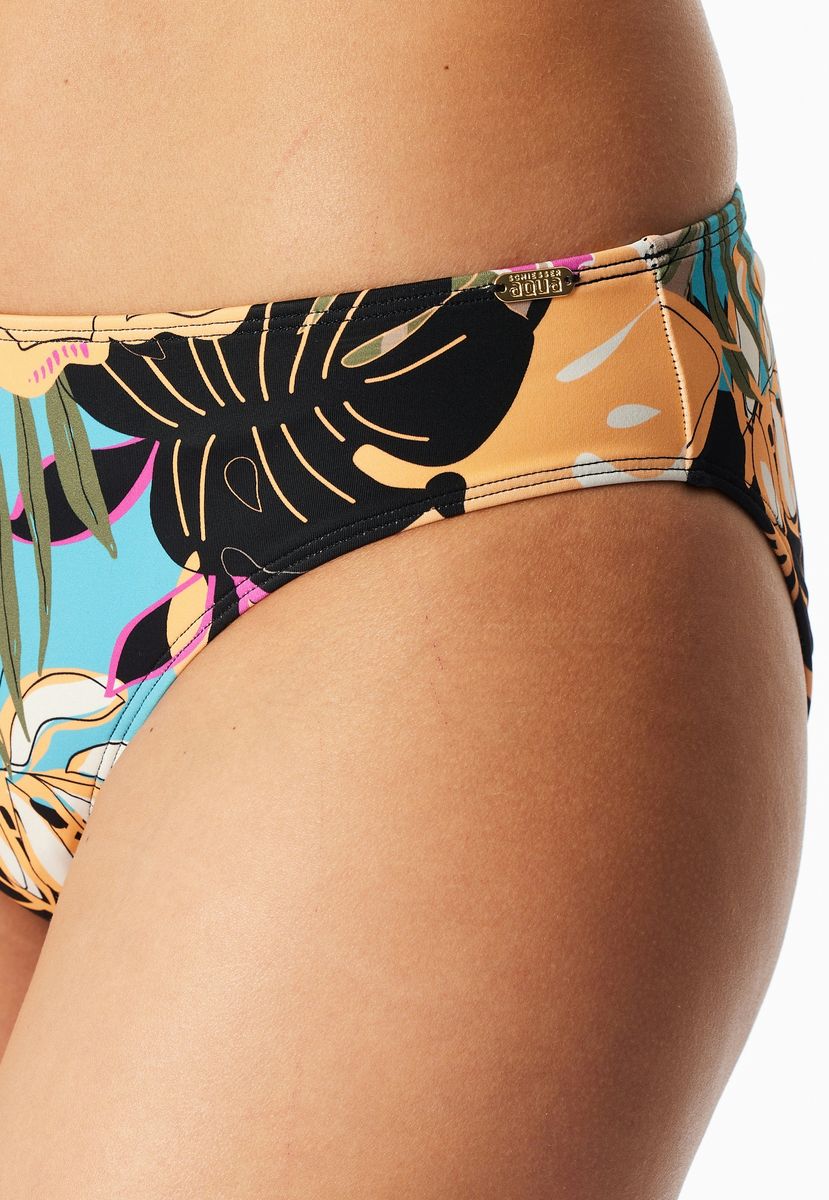Bikinihose mit tropischem Blumenmuster