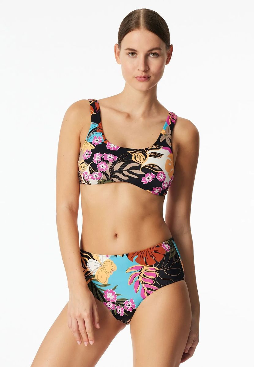 High-Waist-Hose mit Tropenmuster