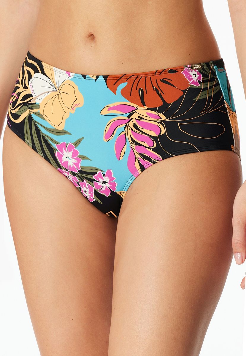 High-Waist-Hose mit Tropenmuster