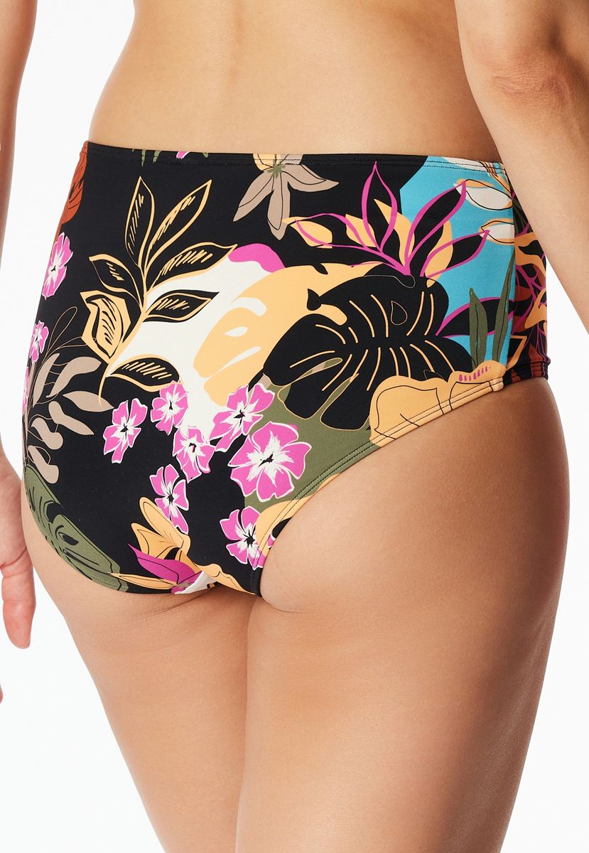 High-Waist-Hose mit Tropenmuster