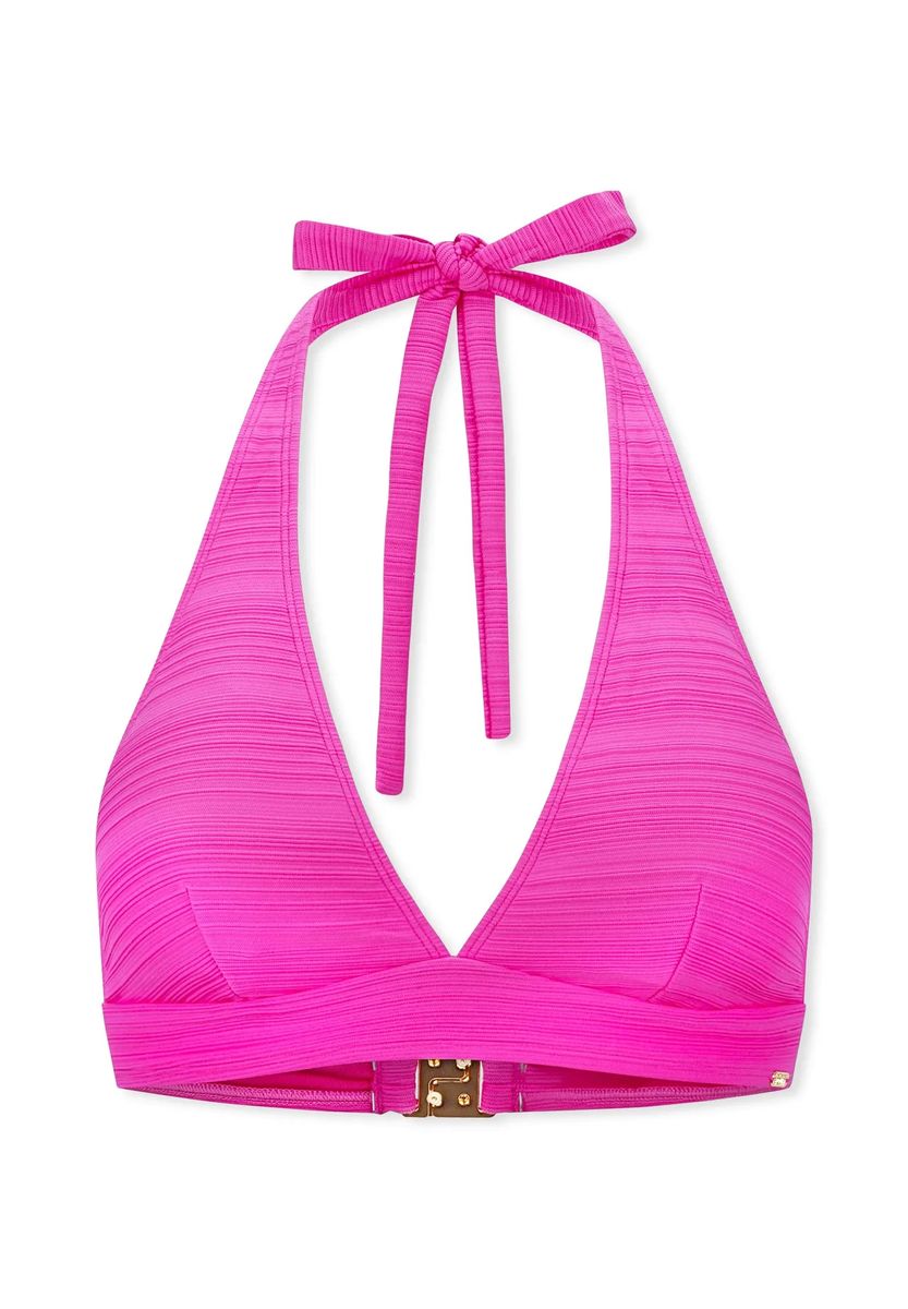 Texturiertes Neckholder Bikini Oberteil