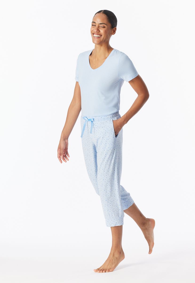Loungehose mit floralem Print