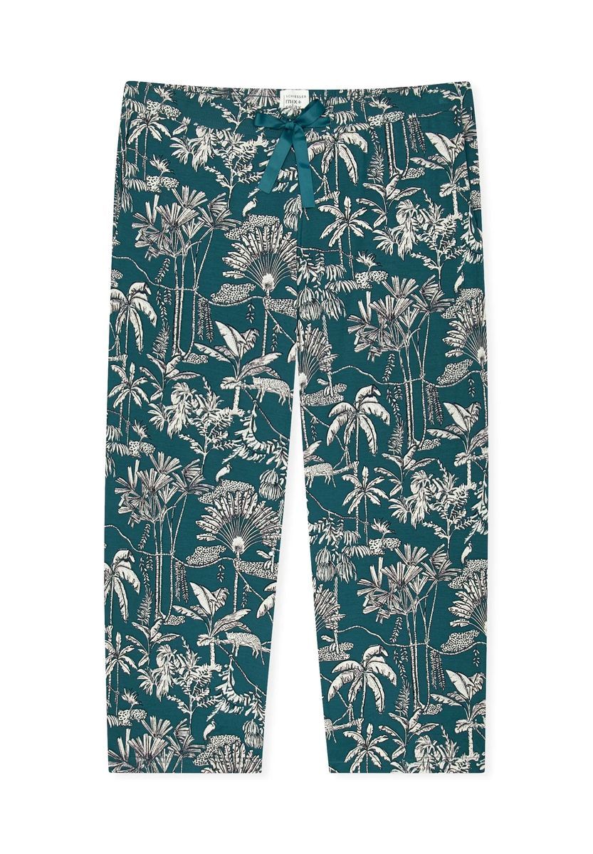 Loungewear-Hose mit tropischem Dschungel-Print