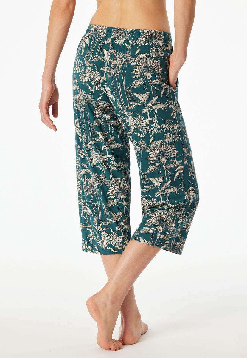 Loungewear-Hose mit tropischem Dschungel-Print