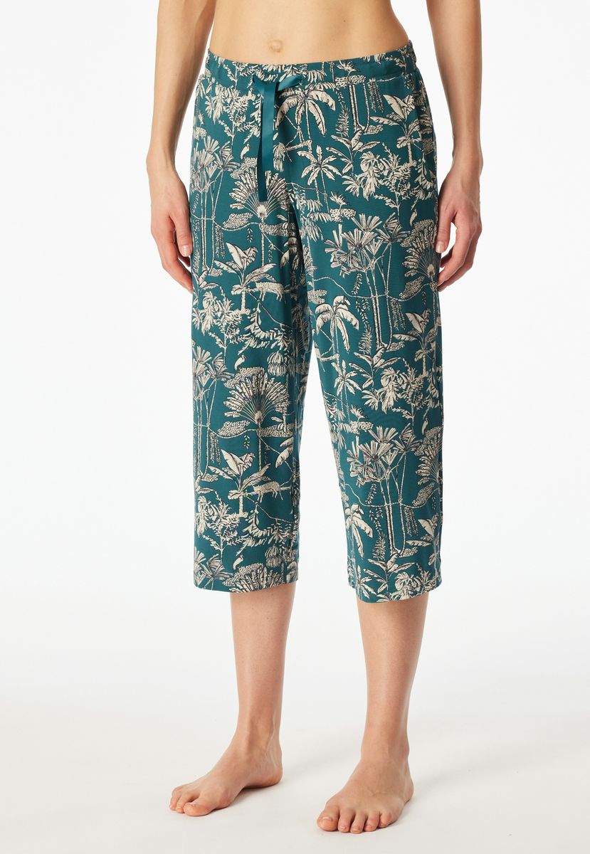 Loungewear-Hose mit tropischem Dschungel-Print