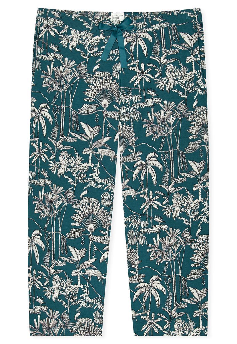 Loungewear-Hose mit tropischem Dschungel-Print