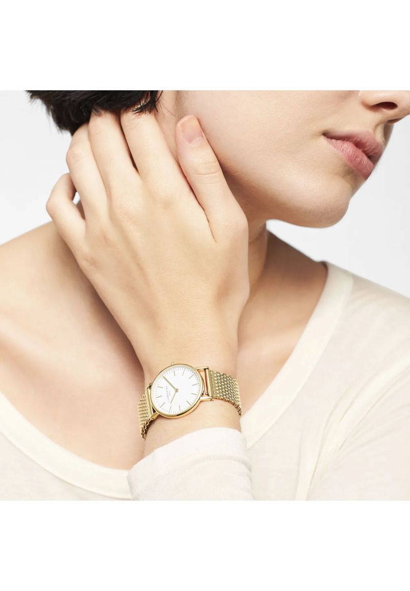 Minimalistische Armbanduhr mit Mesh-Armband