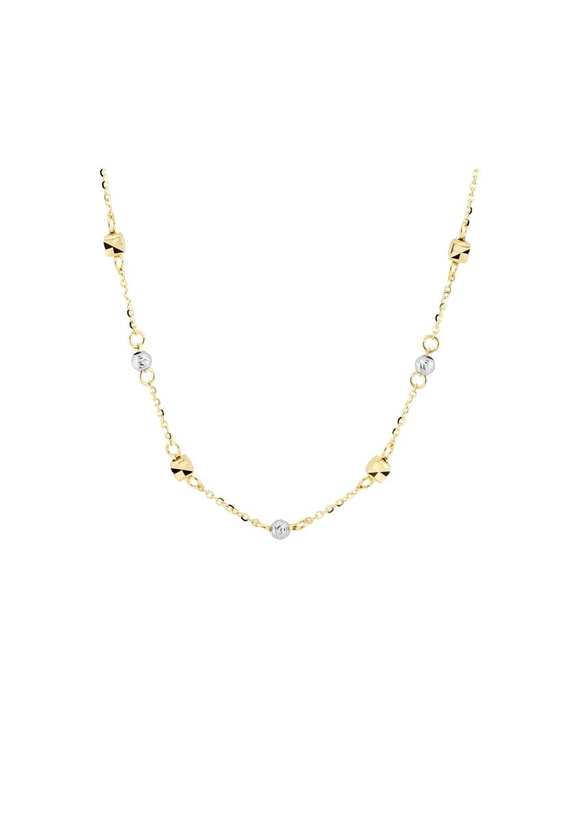 Elegante Bicolor-Goldkette mit Perlen