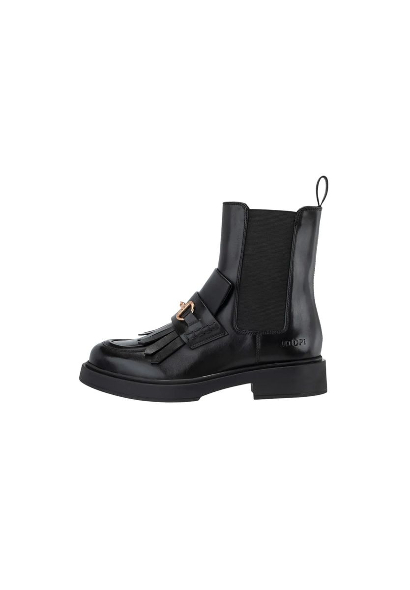 Leder-Stiefeletten mit Quasten