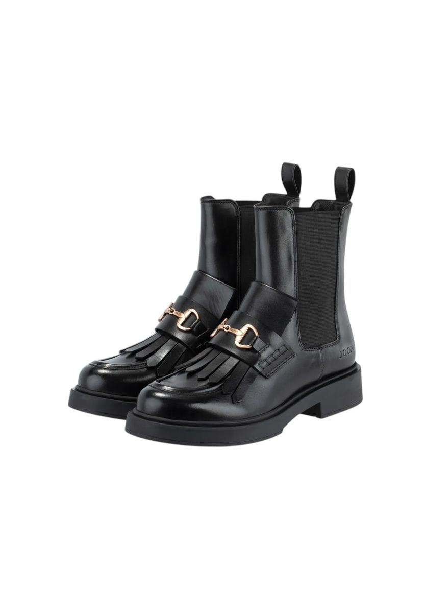Leder-Stiefeletten mit Quasten