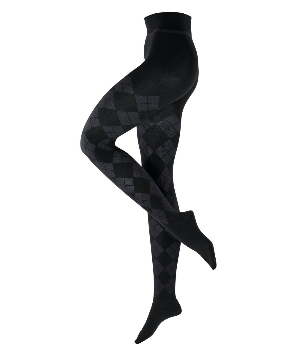 Klassische Strickstrumpfhose mit Argyle-Muster