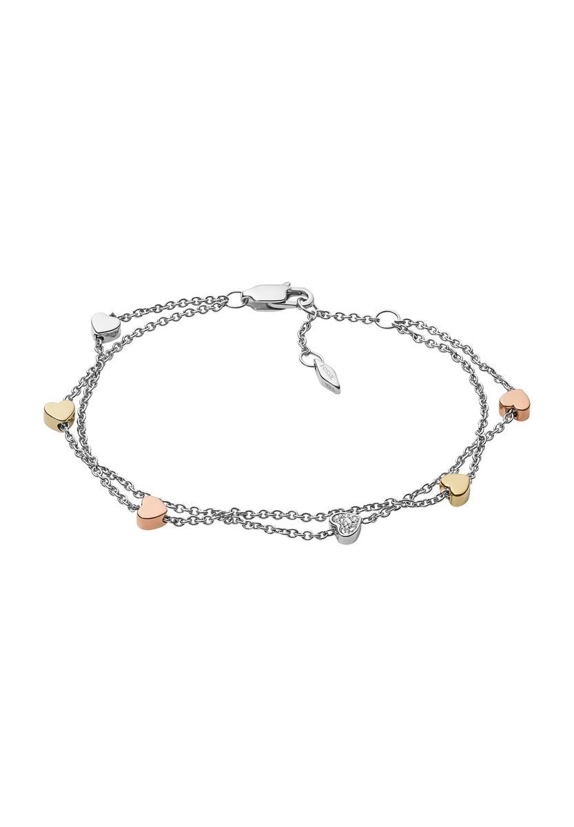 Armband mit mehrfarbigen Herzanhängern