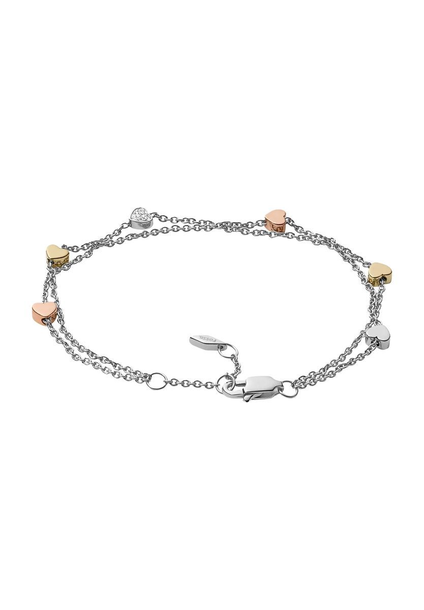 Armband mit mehrfarbigen Herzanhängern
