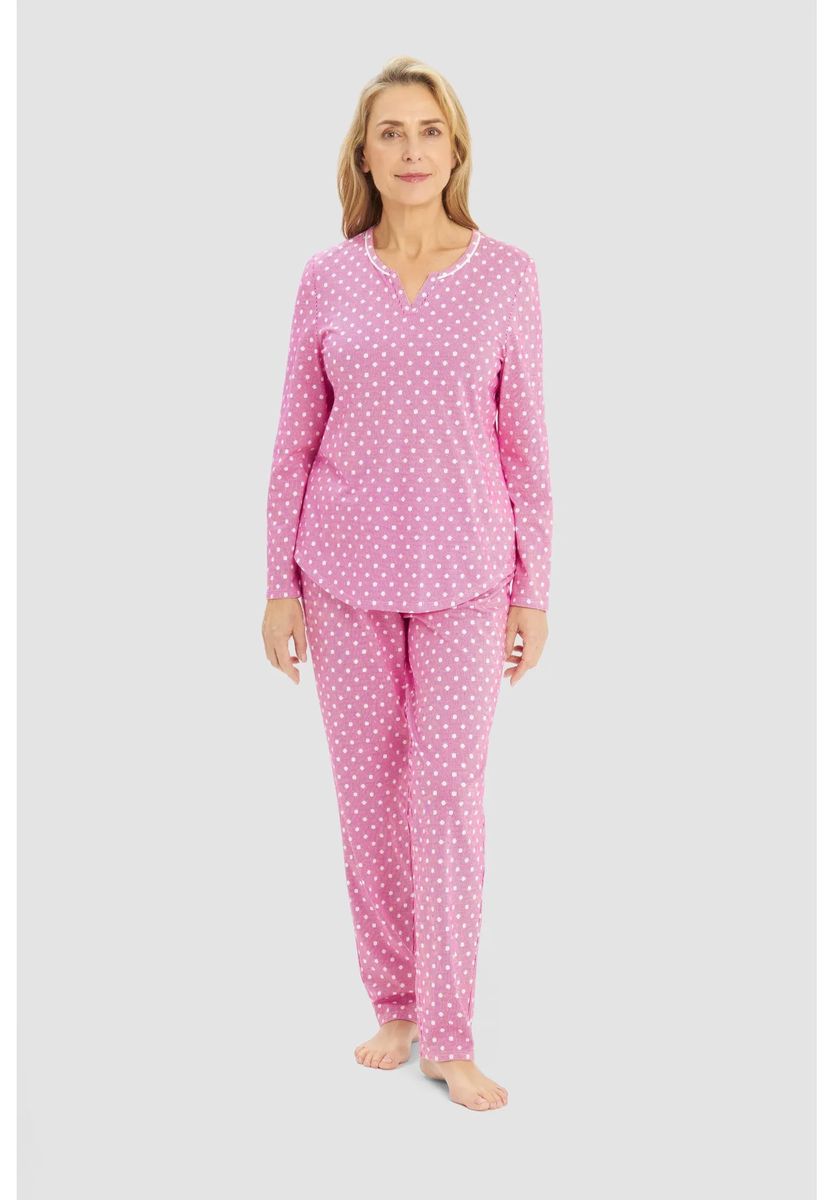 Polka-Dot Baumwoll-Schlafanzug-Set
