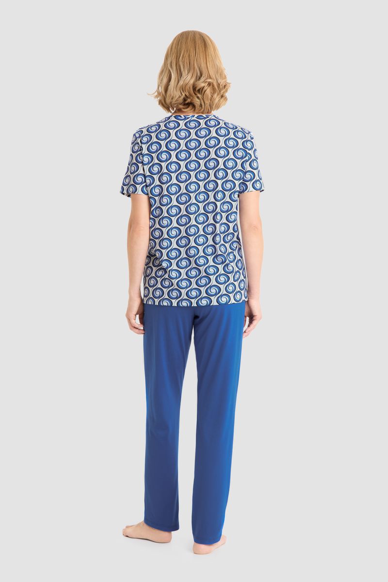 Kurzarm-Pyjama mit Wirbelmuster